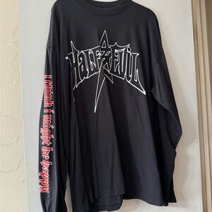 Black Half Evil 333 I think I might be happy Long Sleeve Graphic Tee